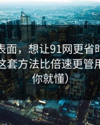 别只看表面，想让91网更省时间：使用习惯这套方法比倍速更管用（看完你就懂）